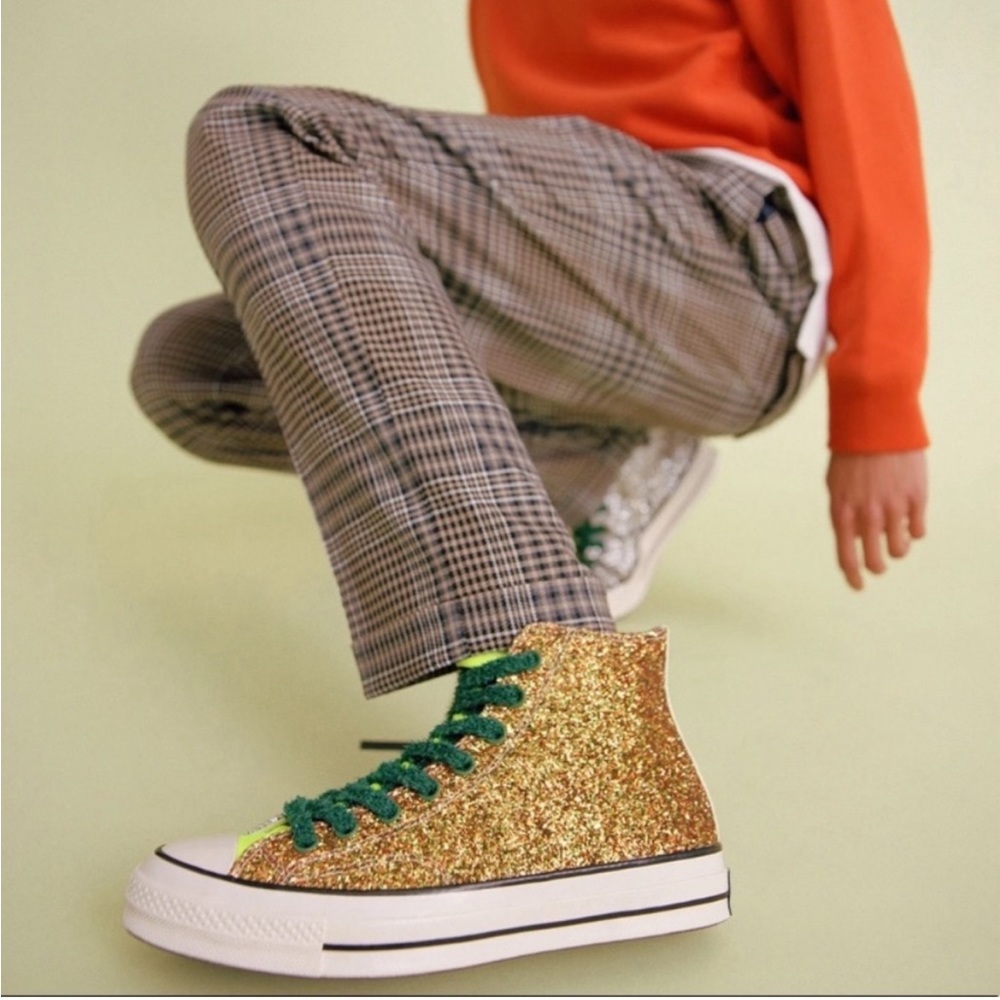 Converse 70 High x J.W. Anderson Glitter Pack  Sz M8 Wm10 /dust bag/2 diff laces